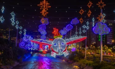 Medellin Christmas lights 2025 river display